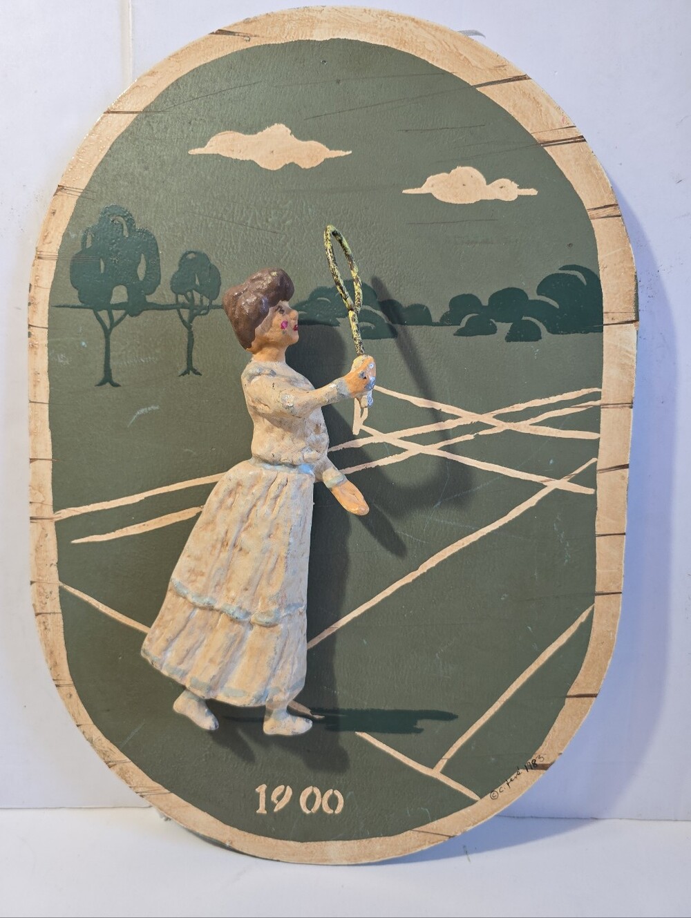 Vintage Signed 1983 C. Jere Raised Figure Contemporary Wall Art Plaque